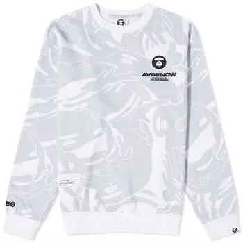 Свитшот Aape Now Silicon Badge Camo, цвет White (Multi)