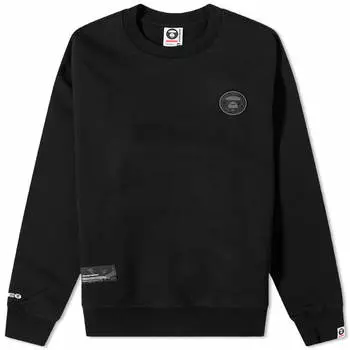 Свитшот Aape Now Tonal Camo Silicon Badge, черный