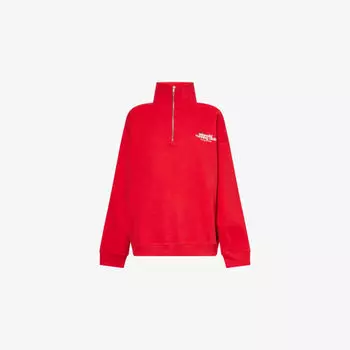 Свитшот Adanola из хлопкового джерси с принтом бренда, красный