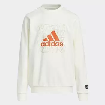 Свитшот adidas Knit Crew CNY, бежевый/оранжевый
