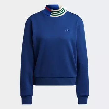 Свитшот Adidas Ribbed Collar Originals, темно-синий