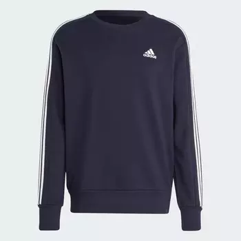 Свитшот Adidas Sportswear Essentials French Terry 3-stripes, синий/белый