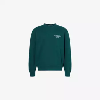 Свитшот Alumni Carhartt Wip из хлопкового джерси с вышивкой бренда, зеленый