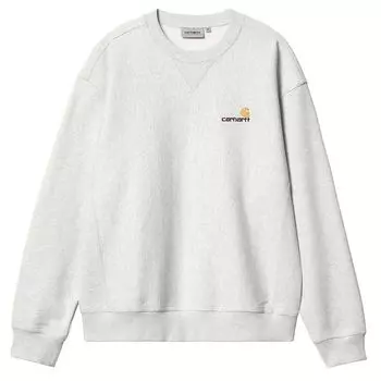 Свитшот American Script Crewneck Carhartt Wip, цвет Ash Heather----