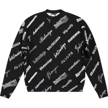 Свитшот Balenciaga Crewneck, черный/белый