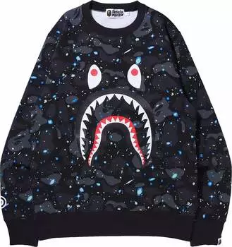 Свитшот Bape Space Camo Shark Crewneck, черный