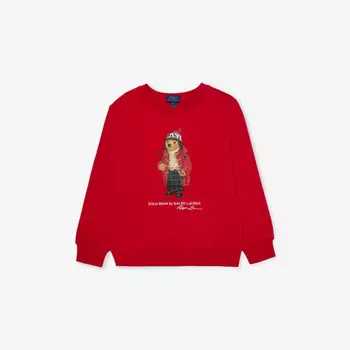 Свитшот Bear-Graphic из хлопкового трикотажа с круглым вырезом 3-7 лет Polo Ralph Lauren, красный
