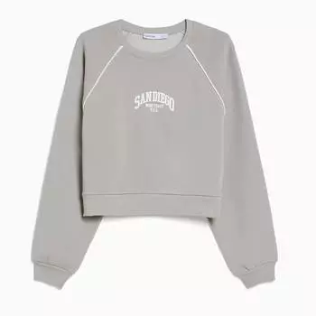 Свитшот Bershka Contrast, серый