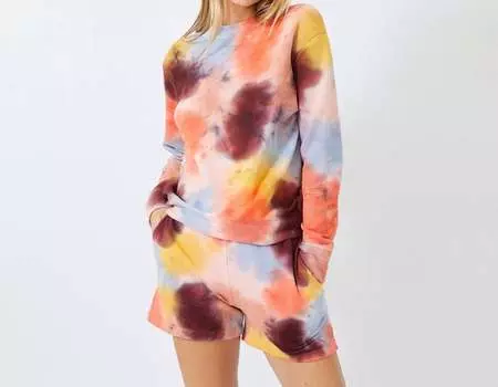 Свитшот бойфренда Coral Reef Tie Dye в многоцветном исполнении Monrow