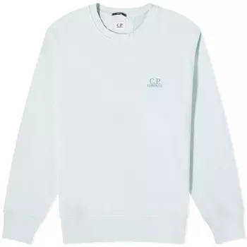 Свитшот C.P. Company Cotton Diagonal Fleece Logo, светло-голубой