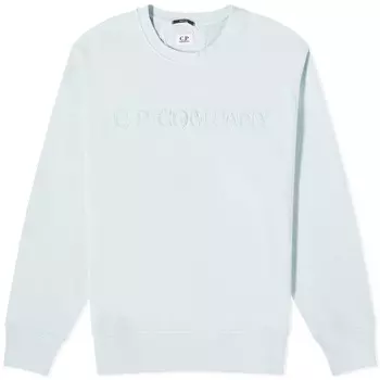 Свитшот C.P. Company Cotton Diagonal Fleece Logo, светло-голубой