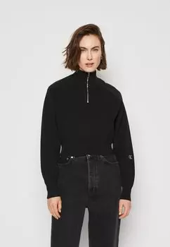 Свитшот Calvin Klein Jeans СВИТЕР НА ПОЛОВИНЕ МОЛНИИ, черный