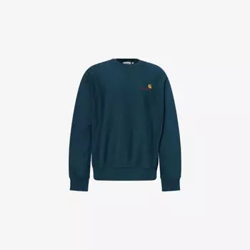 Свитшот Carhartt Wip American с вышитым логотипом, темно-бирюзовый