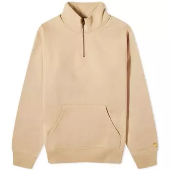 Свитшот Carhartt Wip Chase Neck Zip Crew, бежевый