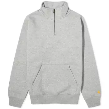 Свитшот Carhartt Wip Chase Neck Zip Crew, серый