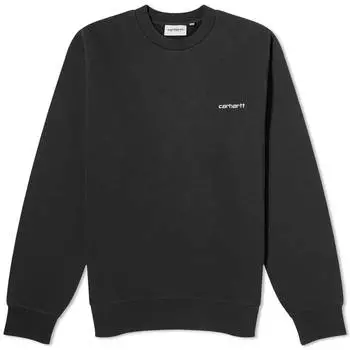 Свитшот Carhartt Wip Script Embroidery Crew, черный/белый