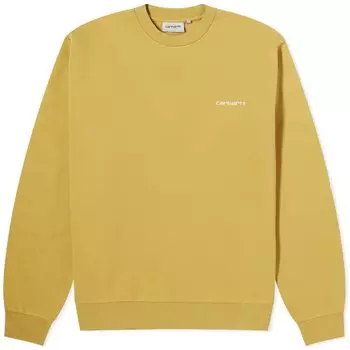 Свитшот Carhartt Wip Script Embroidery Crew, желтый/белый