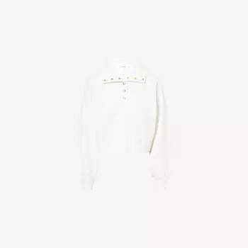 Свитшот Coach Frame из хлопкового джерси с высоким воротником, бежевый