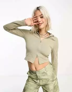 Свитшот COLLUSION с воротником-воронкой и молнией и длинными рукавами