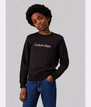 Свитшот детский Calvin Klein Jeans с логотипом бренда, черный