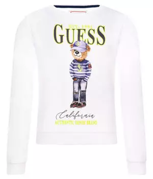 Свитшот детский Guess с принтом медведя, белый