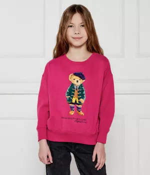 Свитшот детский Polo Ralph Lauren свободного кроя с принтом, розовый