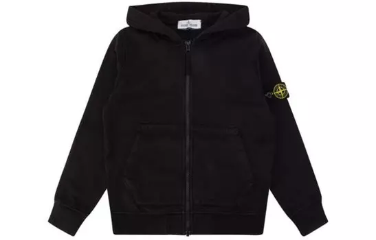 Свитшот детский Stone Island на молнии, черный