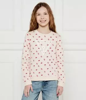 Свитшот для девочек Guess с принтом, бежевый