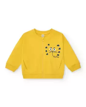 Свитшот для мальчиков из флиса с круглым вырезом и застежкой-молнией Tuc tuc, жёлтый