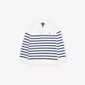 Свитшот для мальчиков из хлопка с полосатым принтом и воротником-воронкой Polo Ralph Lauren, мультиколор