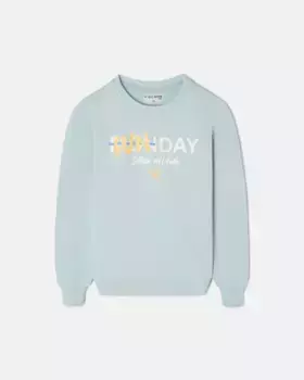 Свитшот для мальчиков "веселый день" с круглым вырезом Silbon, зеленый