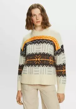 Свитшот Esprit F ЖАККАРД, цвет off white