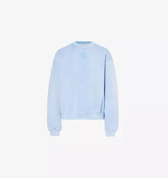 Свитшот Essential с круглым вырезом из хлопкового трикотажа Alexander Wang, голубой