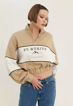 Свитшот Even&Odd, бежевый/кремовый