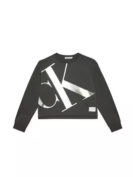Свитшот felpa cropped bambina Calvin Klein, серый