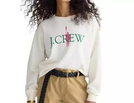 Свитшот French Terry Oarsman Relaxed цвета слоновой кости J.Crew