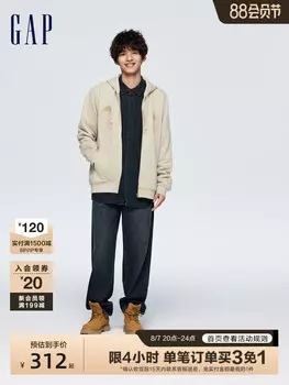 Свитшот Gap с капюшоном и логотипом, светло-серый