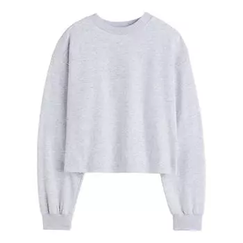 Свитшот H&amp;M Basics Boxy, светло-серый меланж