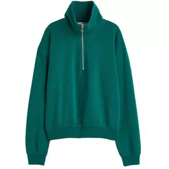 Свитшот H&amp;M Collared, темно-зеленый