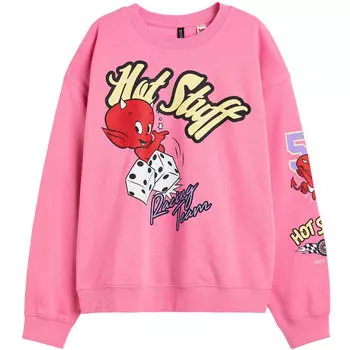 Свитшот H&amp;M Printed Hot Stuff, розовый