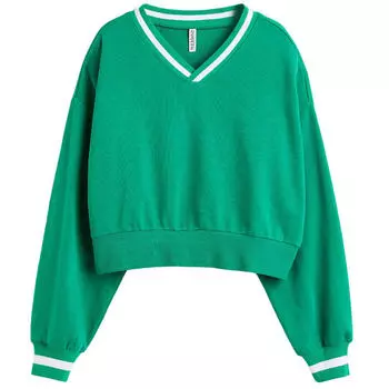 Свитшот H&amp;M V-neck, зеленый