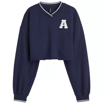 Свитшот H&M Crop A, темно-синий