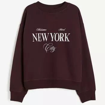Свитшот H&M New York, бордовый