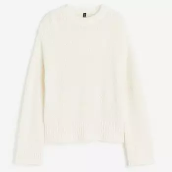 Свитшот H&M Oversized With Motif Digital, светло-бежевый