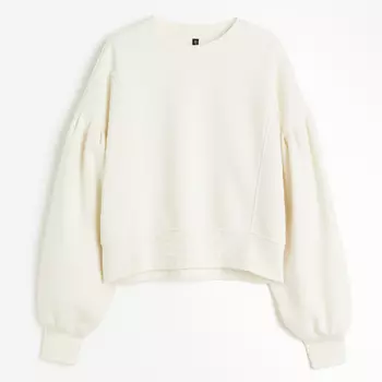Свитшот H&M Puff-sleeved, кремовый