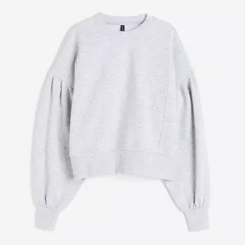 Свитшот H&M Puff-sleeved, светло-серый