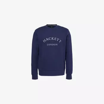 Свитшот Hackett Heritage из хлопкового джерси с круглым вырезом, синий