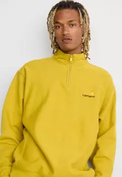 Свитшот Half Zip American Script Carhartt WIP, золотисто-оливковый