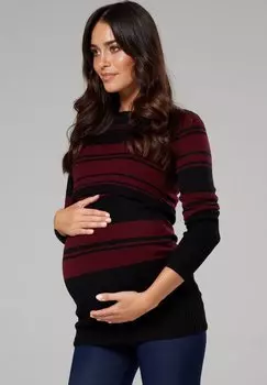 Свитшот Happy Mama ДЛИННЫЕ РУКАВА, цвет black/crimson