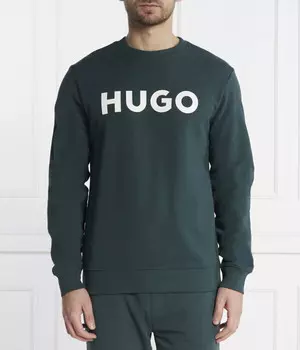 Свитшот Hugo Dem Regular Fit, темно-зеленый